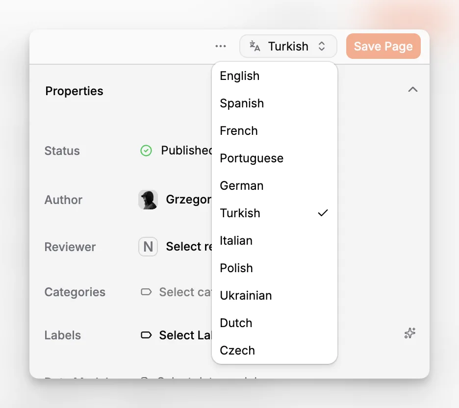 Pantalla de contenido multilingüe de Paragraph CMS que muestra un flujo editorial adaptado a la configuración regional