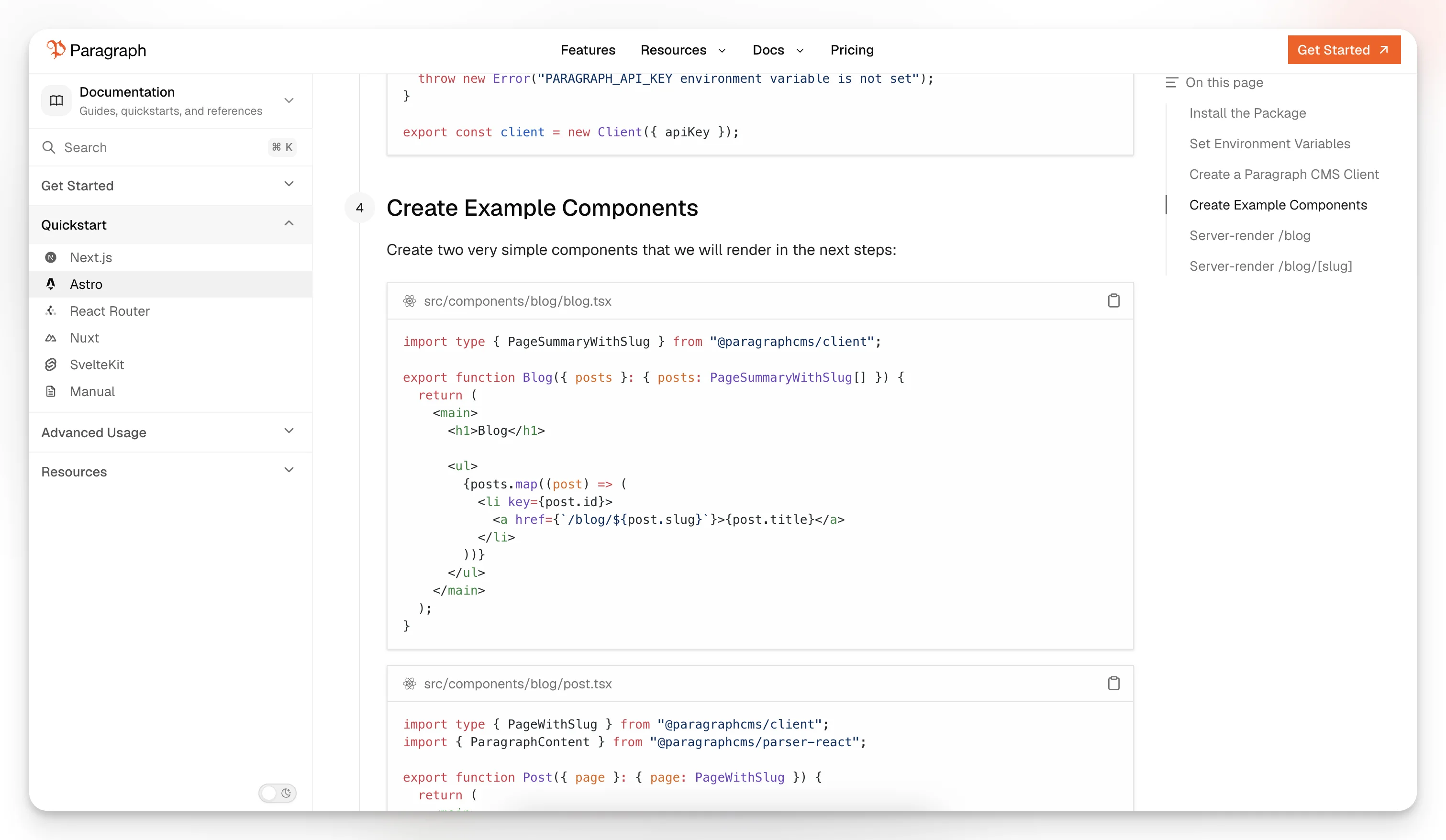 Un flusso di onboarding per sviluppatori che collega un CMS headless a un progetto starter di un framework web