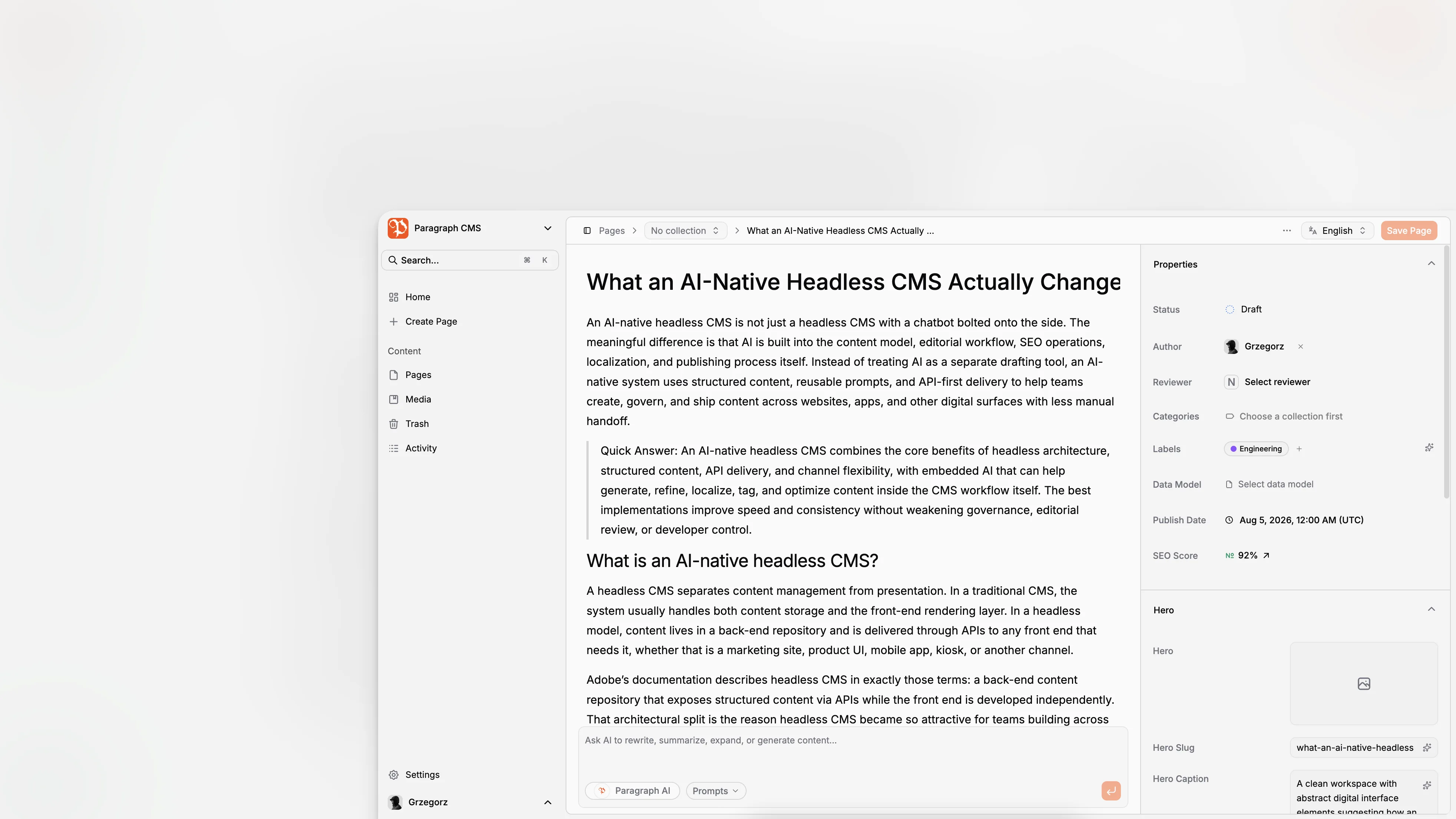 Alternativa a Strapi: Por qué los equipos eligen un CMS headless nativo de IA