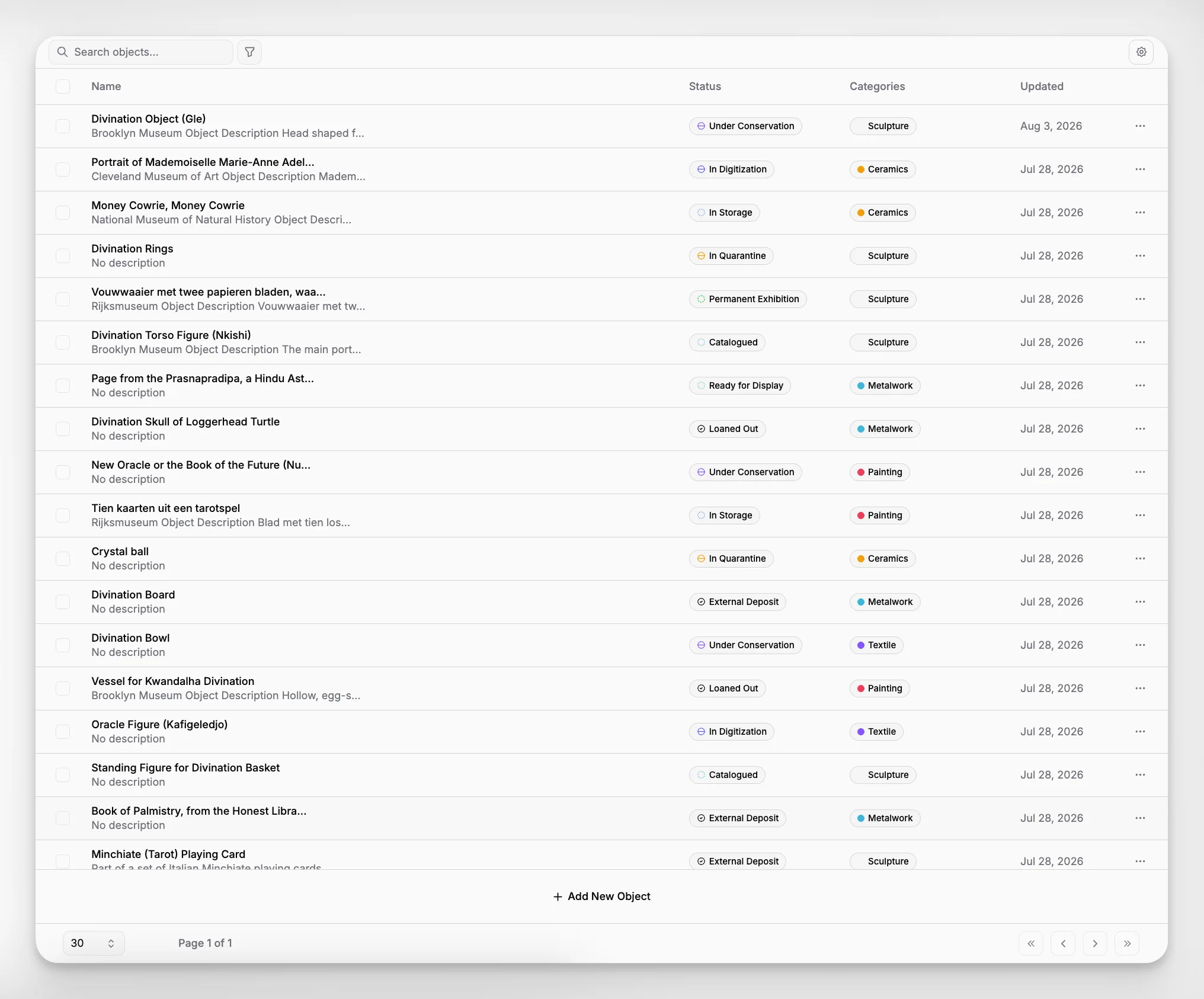 Espacio de trabajo de colecciones estructurado diseñado para respaldar el crecimiento de registros, ubicaciones y documentación con el tiempo