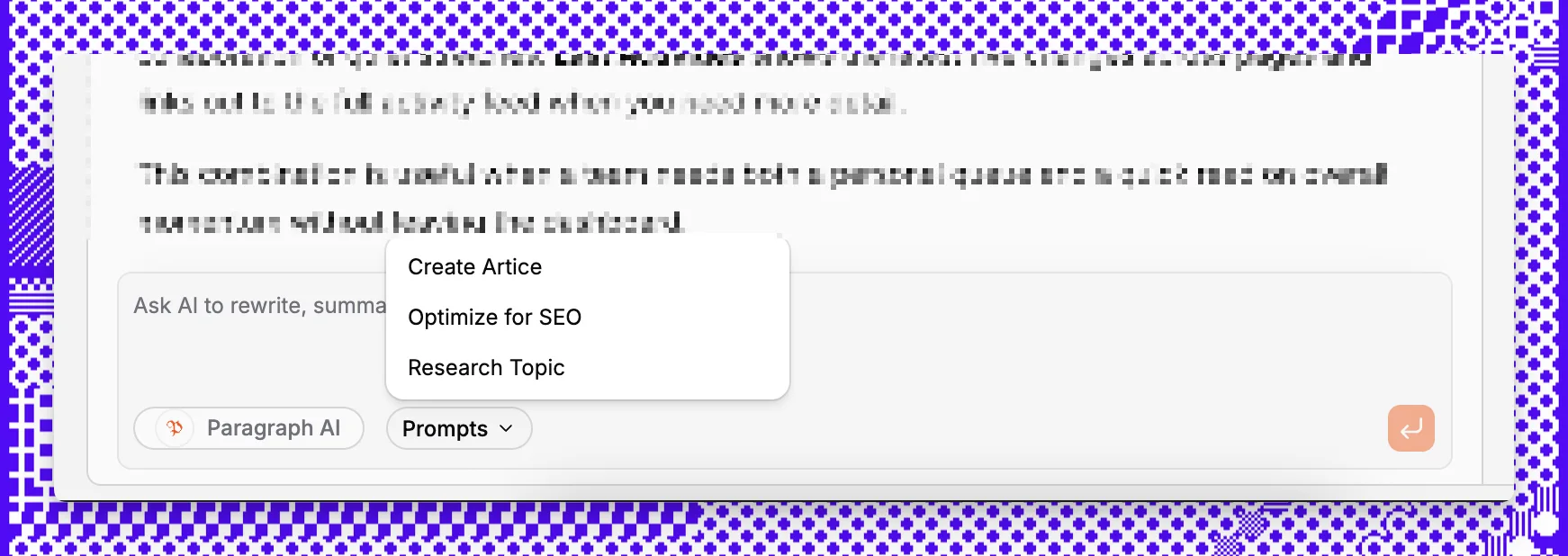 Paragraph CMS AI prompt workflow for consistent content generation
