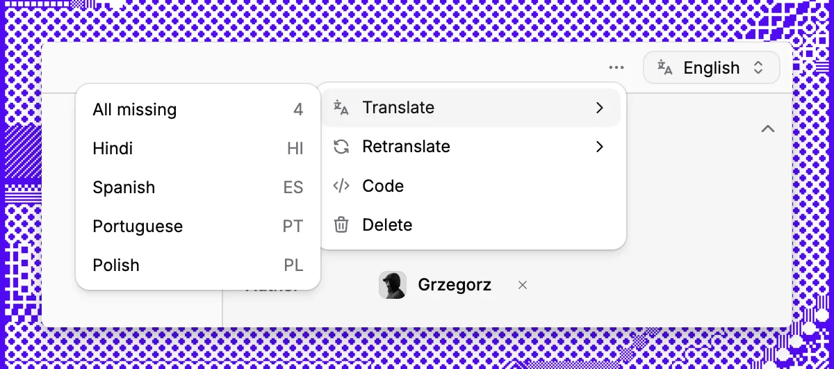 Paragraph CMS translation and retranslation workflow for localized pages